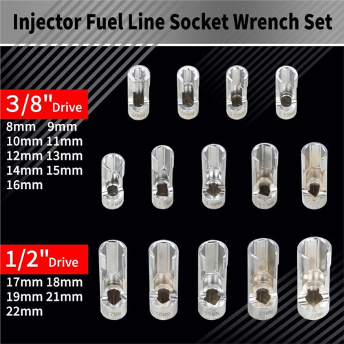 Slotted Open Socket Wrench Set, Oxygen Sensor & Injection Pipe Removal Hex Socket Tool Kit for Automotive Repair 2