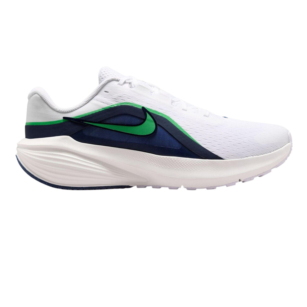 Nike (9 Uk, White/Navy/Green) Mens Downshifter 14 Trainers