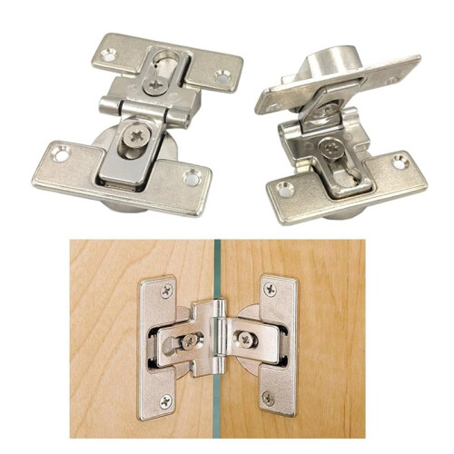 2-Piece 180-Degree Folding Hinge for Cabinet Linkage Doors, Hidden Door Hardware 1