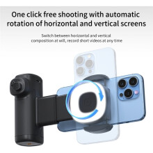 Single-Axis Phone Grip with LED Selfie Light, Adjustable Angle Stabilizer Handle for Smartphone Photography