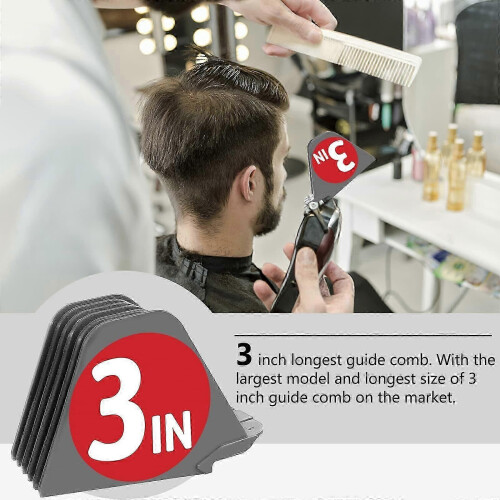Jogo de Pentes para Máquina de Cortar Cabelo Compatível com Wahl Clippers 8 Peças Tamanhos 1.25 a 3.00 Polegadas 2