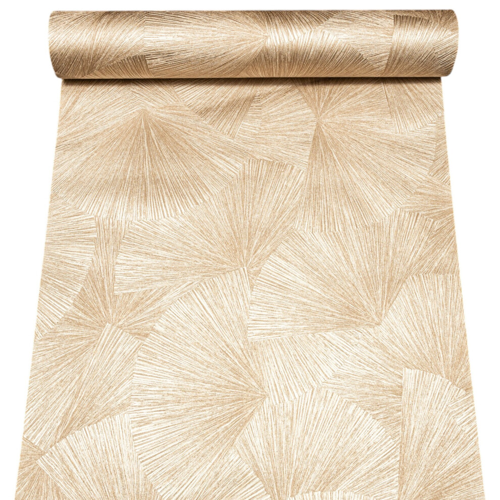 Gold Textured Wallpaper Fan Effect Metallic Feature 5061103679062