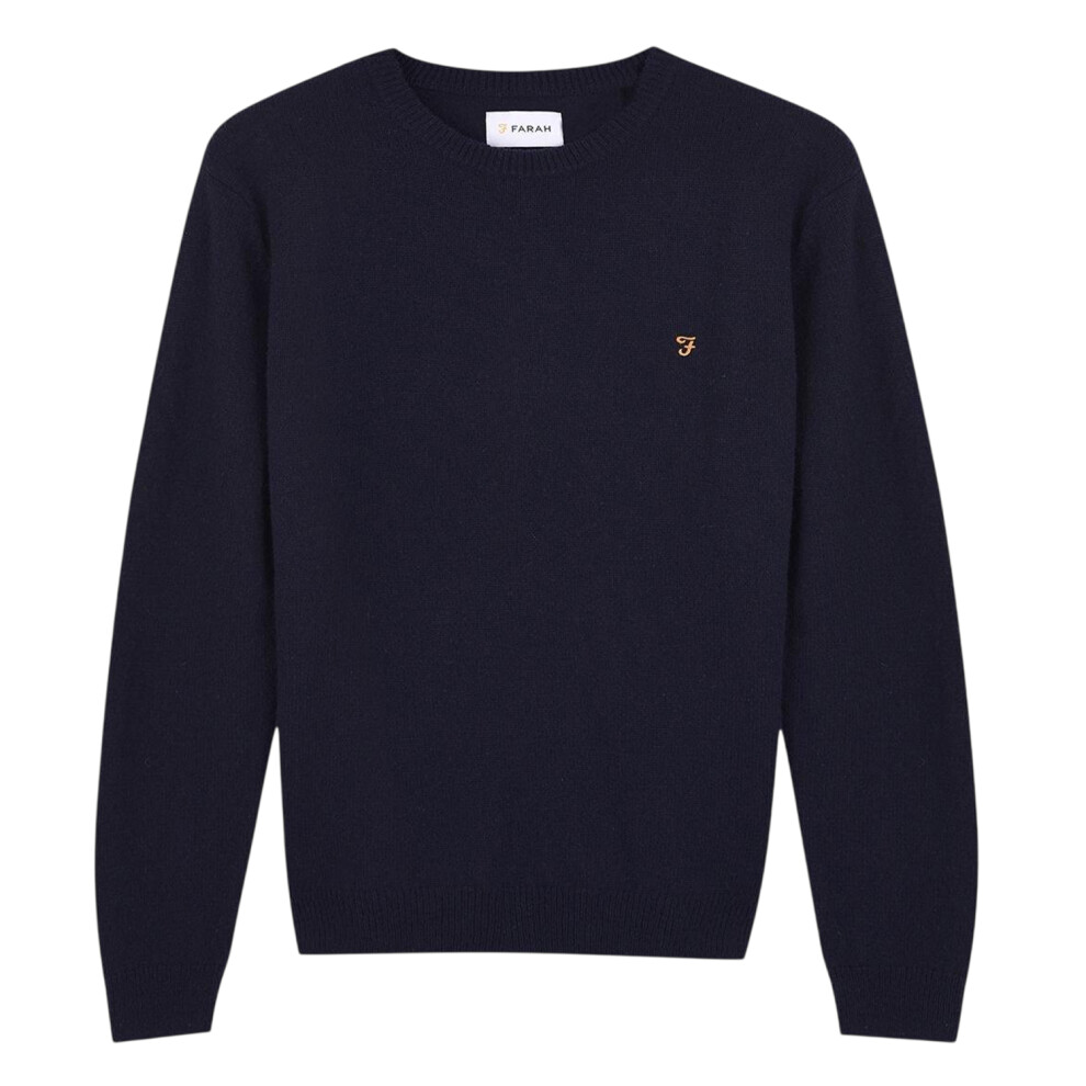 Farah (M, True Navy) Mens Logo Cotton Sweatshirt