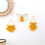 (Yellow) 3 Handmade Woven Tassel Mini Macrame Wall Hangings - Boho Wine Red Decor Set 4