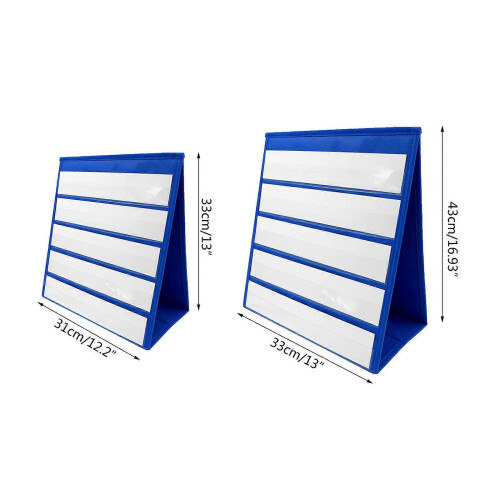 (Blue, S) Black S Folding Desktop Pocket Chart Tent for Sentence Strips & Flash Cards 2