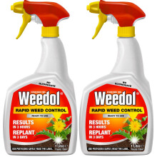 Weedol Rapid Weedkiller, Ready To Use, 1L (Pack of 2)