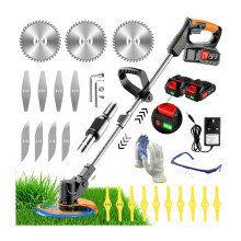 Cordless Strimmer 21V Electric Grass Trimmer with 2x2.0Ah Battery Fast Charger G