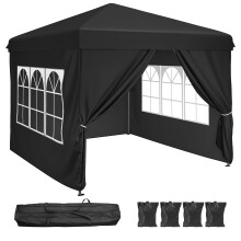 YITAHOME 2.5x2.5M Pop Up Gazebo, Heavy Duty Marquee Waterproof Folding Event Shelter Canopy Outdoor with Sides for Camping Market Event Party BBQ (Bl