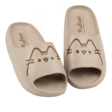 (13 UK Child, Brown) Pusheen Girls Moulded Footbed Sliders