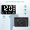 (White) Large Digital Wall Clock USB Powered Time Calendar Time Day Month Temp Display Electronic LED Alarm Clock 3