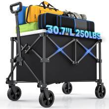 Kitsure Festival Trolley on Wheels 120L,Folding Wagon, Portable Camping Cart, Collapsible Foldable Trolly for Groceries, Sports, Camping, Garden