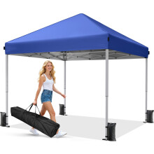 Driftalia Pop Up Gazebo 3m x 3m - Instant Setup Portable Gazebo with Carry bag, 4 Sandbags and 8 Stakes for Outdoor Events, Parties & Camping - Blue