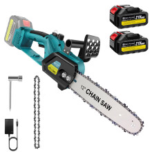 12 Inch Chainsaw Cordless, Powerful Lightweight Brushless Mini Cordless Chainsaw with Batteries and Charger, Electric Saws to Cut Wood and Trees Trim