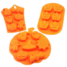 Juego de Moldes para Hornear Calabaza Fantasma de Halloween de Silicona de 3 Piezas