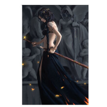DIY Diamond Painting Embroidery Round Resin Diamond Stitch Home Wall Decor 30X40cm,Beautifully Girl Draw the Sword