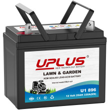 UPLUS 896 U1 Riding Lawn Mower Battery, 12V 330CCA Garden Tractors Maintenance Free Agm Batteries Fit for John Deere/Countax/Cub Cadet/MTD/Hayter Ter