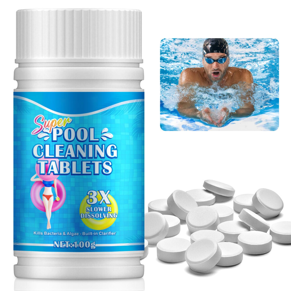 Westland Chlorine Tablets For Swimming Pool, Chlorine Tablets For Hot Tub, 100Pcs Pool Cleaning Tablets For Swimming Pool Spa Hot Tub Bathtubs Instant Multifu