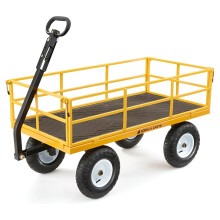 Gorilla Carts Heavy Duty Utility Cart, All Terrain Garden Wagon, 1200 Lb, Yellow