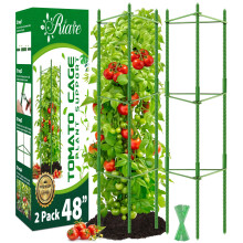 Riare 2 Pack Tomato Cages for Garden- 1.2m Heavy Duty Garden Stakes, Adjustable Tall Tomato Plant Support Tomato Trellis Cage for Pots, Raised Garden
