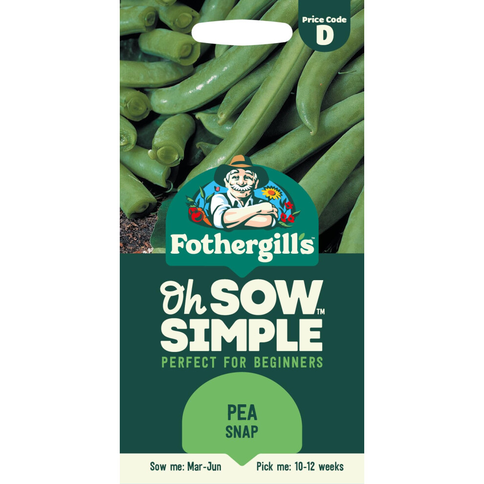 Mr Fothergill's Fothergill's Oh Sow Simple, Pea Snap Vegetable Seeds, Sow: Mar–Jun, Green