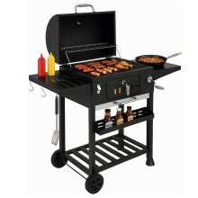 Campfire XL Outdoor Large Smoker Barbecue Charcoal Portable BBQ Grill Garden She