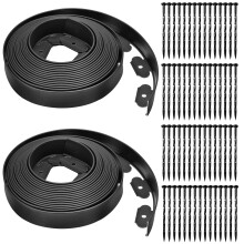 Flexible Lawn Edging Border, 20m x 5cm Plastic Garden Edging with 60 Reinforced Pegs, Flower Bed Edge & Landscape Dividers