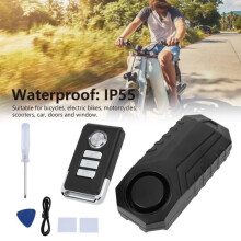 Drahtloser 113-dB-Vibrationsalarm mit Fernbedienung für Motorrad und Fahrrad, Diebstahlsicherungssystem