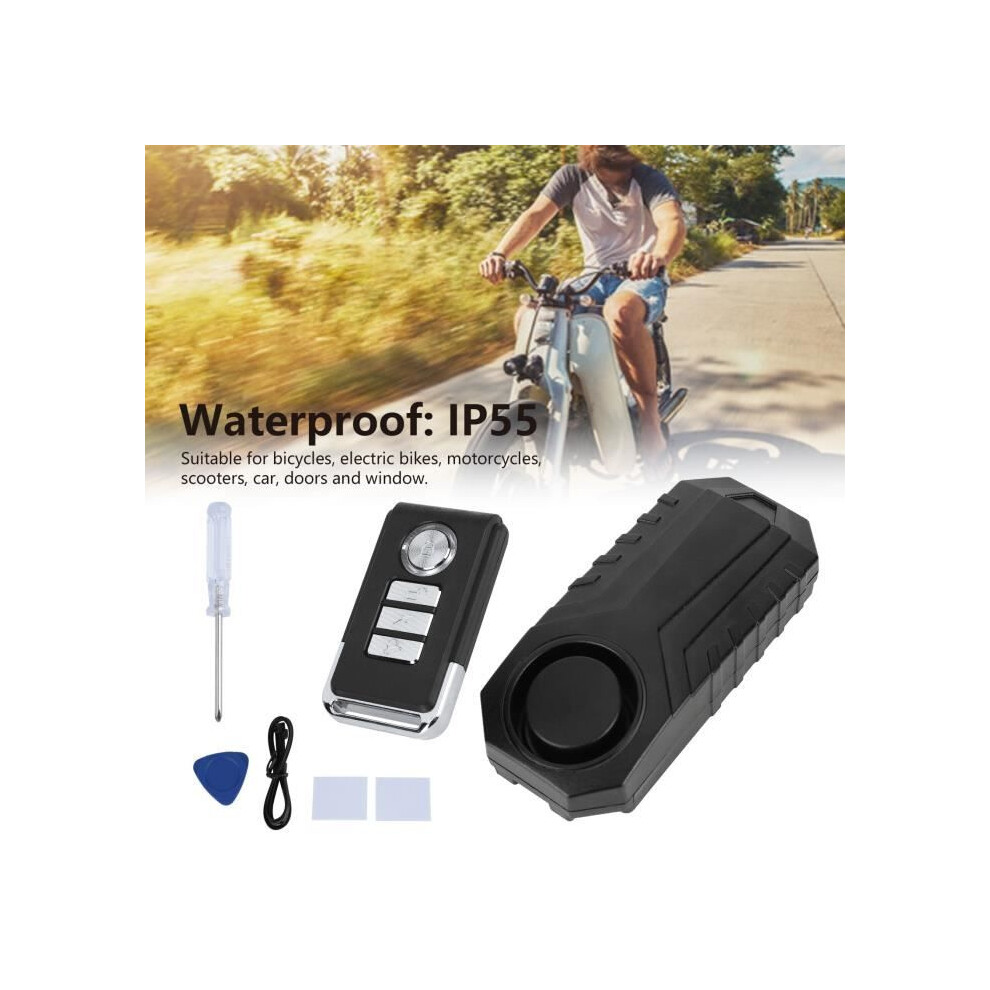 Wireless 113Db Vibration Alarm With Remote Control For Motorcycle And Bicycle, Anti-Theft Security System 6083684989858