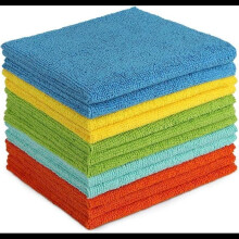 Lot de 12 chiffons de nettoyage réutilisables en microfibre pour la maison, la cuisine, la voiture, les fenêtres et les vitres, 30 x 30 cm