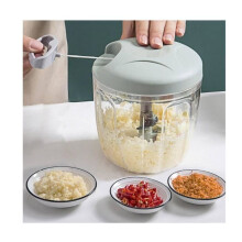 Hachoir manuel, 900 ml, lames en acier inoxydable, bol sans BPA, hachage rapide en 5 secondes, outil de cuisine durable