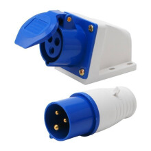 Industriële 16A 3-polige stekkerdoos 220-250V waterdicht IP44 2P+E 3-fasen voor campers, caravans en kampeervoertuigen