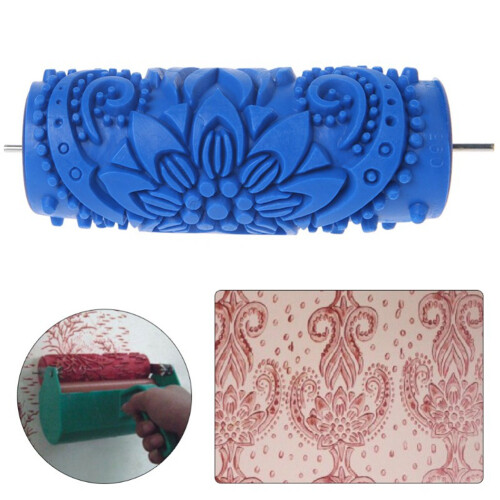 5 Inch Embossed Paint Roller Sleeve Wall Texture Stencil Brush Pattern Decor 095Y 2