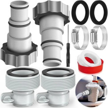 Adattatore per tubo da piscina 32/38 mm, connettore di ricambio in 4 pezzi per pompa da piscina e tubi da Ø32/38 mm