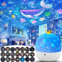 Proyector de cielo estrellado LED con luz nocturna para niños, 21 diapositivas, 20 canciones, 3 colores de luz, regalo ideal para niños.