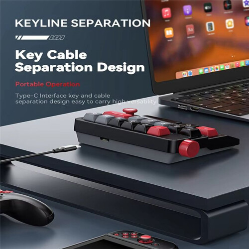 Portable Joystick Mechanical Keyboard Full Hot Swappable Key RGB Backlight Wired Programmable Game Keyboard ForDesktop,B 2