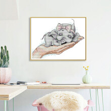 Stitch Kits Stamped for Adults Beginner Kids 11CT DIY Handmade Embroidery Needlework Kit- Baby Elephant 27X22cm