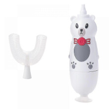 Kids U-type Electric Toothbrush, Food Grade Silicone Brush Head, IPX7 Waterproof, Battery Operated, For Children Aged 3 And Up