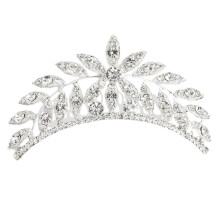 Zilveren strass bladeren haar kam clip voor bruiloft en feest, legering, 3,8 x 6 cm, voor speciale gelegenheden kapsels