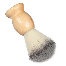 Nylon Shaving Brush with Wooden Handle, Quick-drying Bristles, for Home Salon Barbers Travel Grooming, 1 Piece, Log Colour, 11*3.5cm