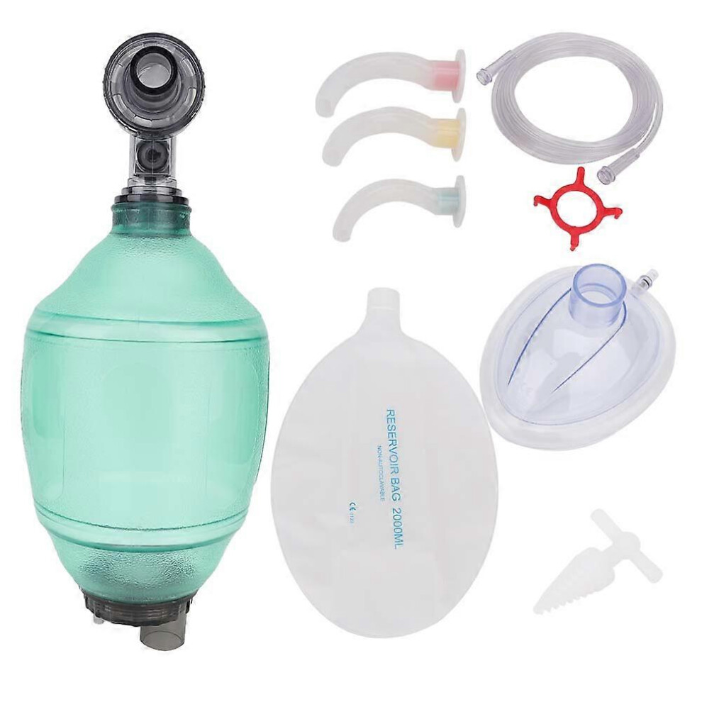 Manual Resuscitator Ambu Bag with PVC Mask and Oropharyngeal Airways for CPR First Aid
