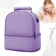Bolsa nevera para leche materna, doble piso aislante, nailon impermeable, varios modos de transporte, púrpura, 262417 cm