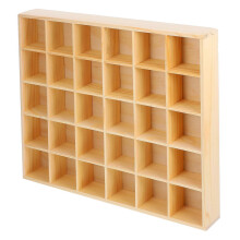 Plateau de rangement pour bijoux en bois, 2 pièces 30 compartiments, couleur jaune clair 40x33,5x5 cm, pour colliers bracelets et petits accessoires
