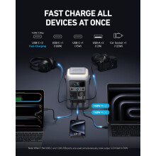 Anker SOLIX C300 DC Portable Power Station & Power Bank, 288Wh LiFePO4 Battery, 300W Solar Generator, for Camping, Outdoors, Travel & Emergency (No W