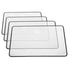 Fresnel-lens vergrootvel voor het lezen van een hele pagina, 120x180 mm, 3x vergroting, ultradun PVC, zwart, 4 stuks