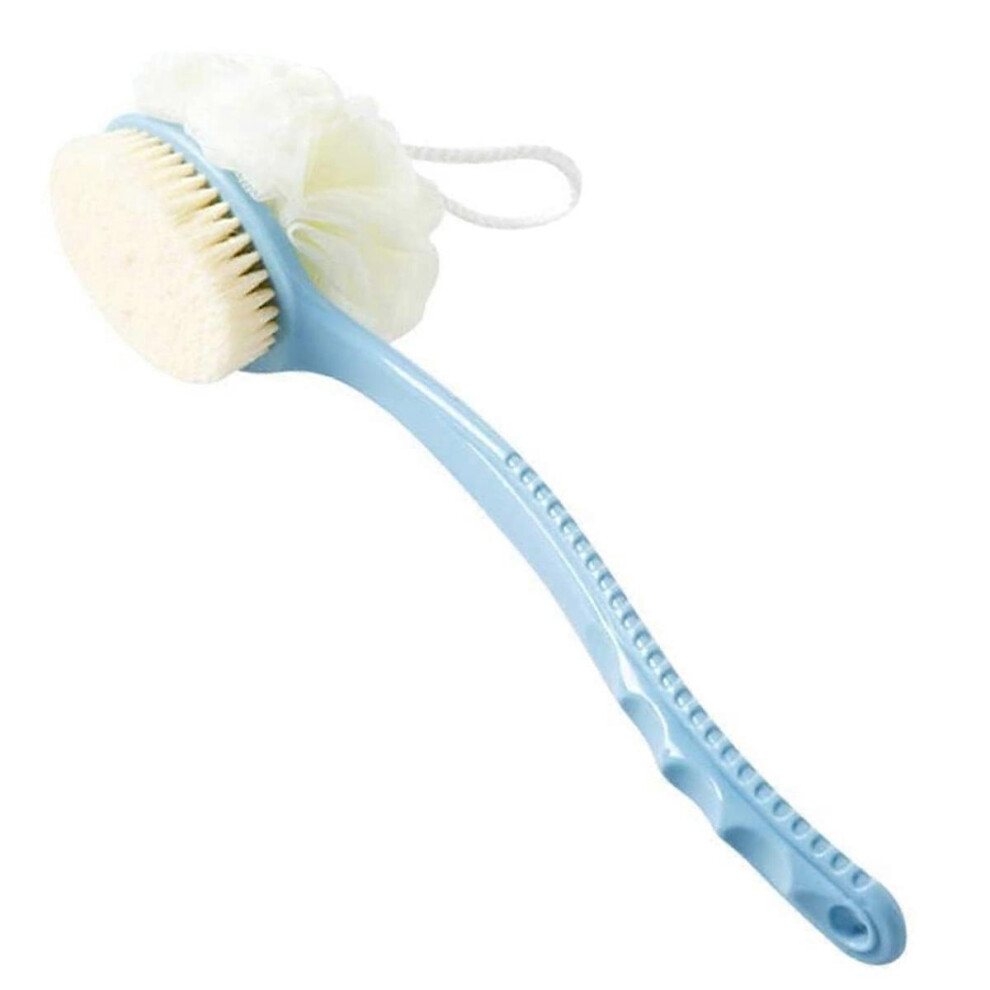 Shower Body Brush with Bristles and Loofah for Exfoliating and Back Scrubbing