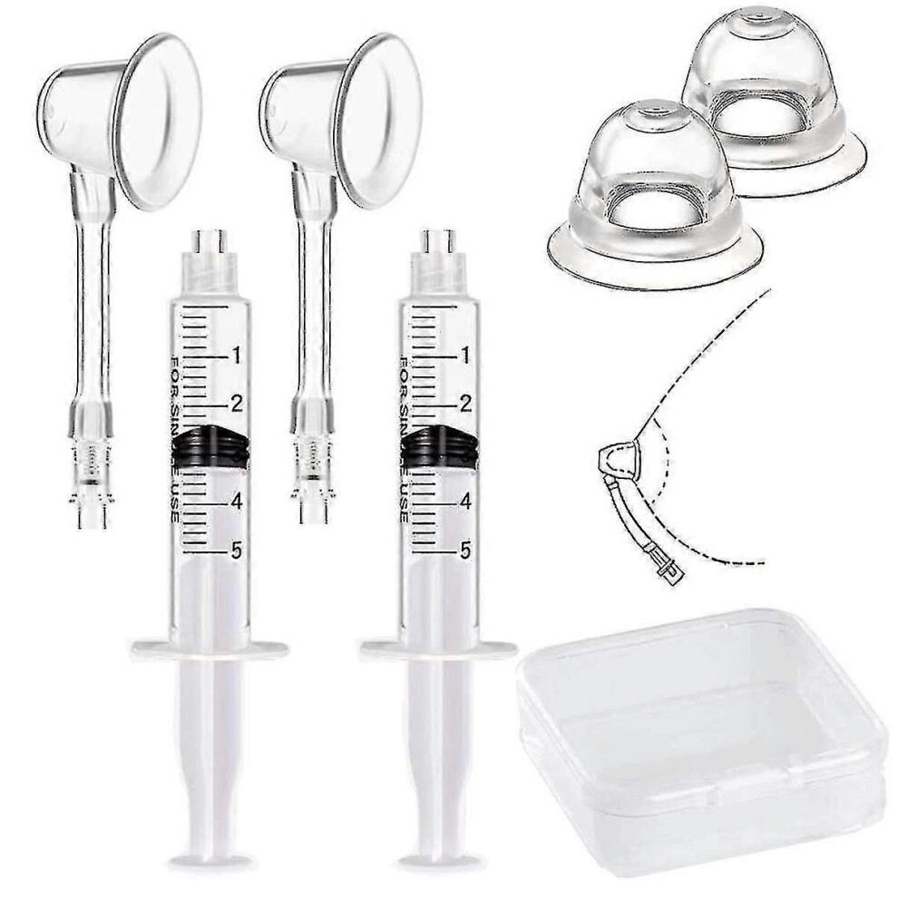 Inverted Nipple Corrector 2 Pack, Flat and Short Nipple Correction, Non-Surgical Silicone Aspirator