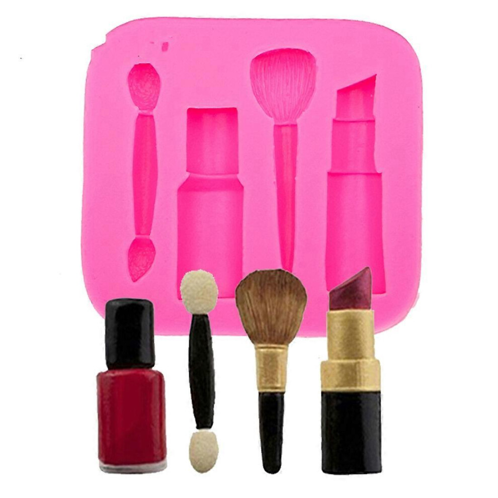 Lipstick Shape Silicone Fondant Cake Mould 6x5.5cm Regular Polygon Embossed Chocolate Clay Mold