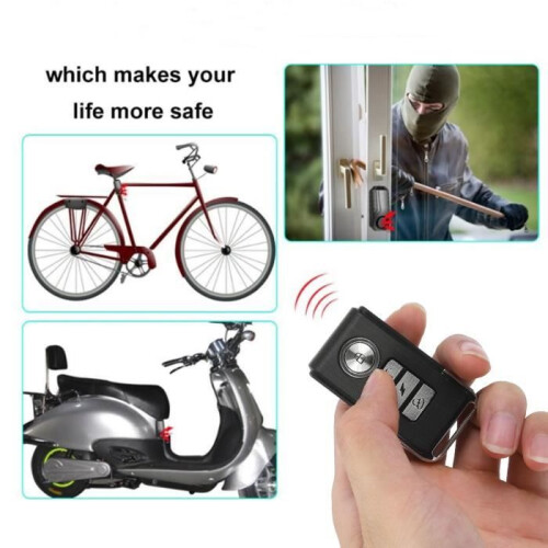 Wireless 113dB Vibration Alarm with Remote Control for Motorcycle and Bicycle, Anti-Theft Security System 2