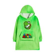 (6-8 Years, Green) Super Mario Childrens/Kids Yoshi Blanket Hoodie