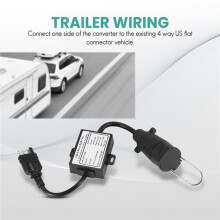 2X US Till Europa Trailer Light Converter 4-Vägs Platt Uttag (Amerikanskt Fordon) Till 7-Vägs Rund Uttag (Europeisk Trailer)